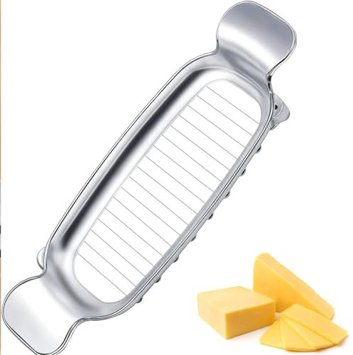 Quixotical Coupe-Beurre Inox, Trancheur de Beurre Portable & Râpe à Fromage avec Poignée Ergonomique, Outil Cuisine Lavable au Lave-Vaisselle