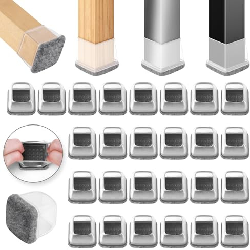 Ezprotekt Fundas para patas de silla, protectores de suelo de silicona para patas de silla, almohadillas para muebles, protectores de suelo para patas de mesa, protectores de suelo para suelos de