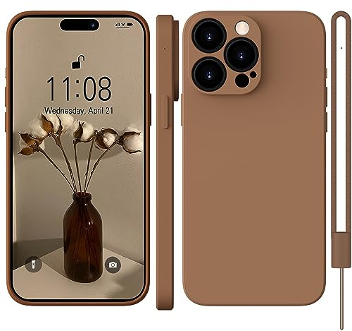 WXX für iPhone 14 Pro Hülle Silikon Case, Handyhülle Dünn Slim mit Microfiber, Kratzfeste Rundumschutz Case Hülle für iPhone 14 Pro 6.1'' Matte Brown