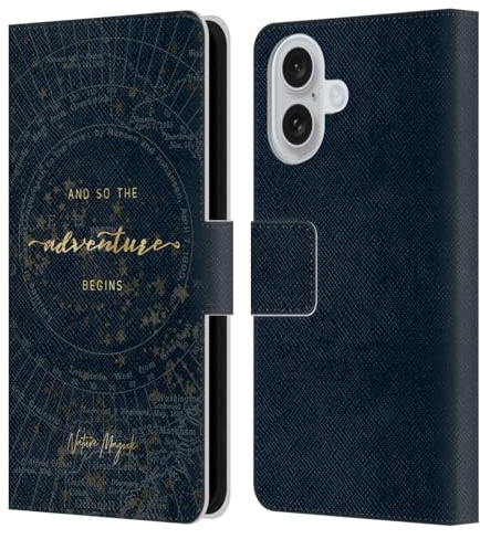 Head Case Designs Officially Licensed Nature Magick Star Map So The Adventure Begins Quote Leather Wallet Case Compatible With Apple iPhone 16