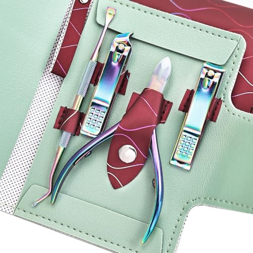 Cortador de cutículas con empujador de cutículas, herramienta profesional de manicura y pedicura, juego de pinzas para uñas