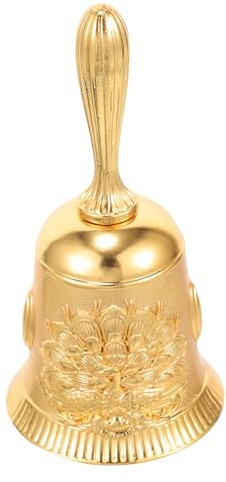 IMIKEYA Campana de Mano Vintage de Cobre con Mango Cómodo Timbre para Restaurante Bar y Escuela Campanilla de Llamada Clásica para Servicio y Señalización