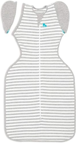 Love To Dream Swaddle Up™ Übergangspucksack, groß, 8–11,5 kg, grau, guter Sitz, 1,0 Tog, abnehmbare Flügel, für mittlere Temperaturen (20–24 °C), maschinenwaschbar