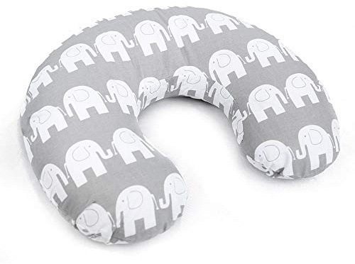 Babymam Cover Breast Feeding Pillow Baby Nursing Maternity Pregnancy Breastfeeding Cushion - Cover ONLY (Elephants Grey)