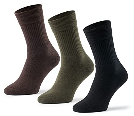 Mat & Vic’s Calcetines trabajo hombre – Earth Colors, 43-46, 6 pares