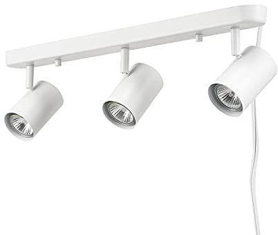 Globe Electric 60024 3-Light Plug-in Track Lighting, Adjustable Heads, Matte White Finish, 22-inch, 15-Foot Cord with in-Line Switch, Compatible with GU10 Base Bulbs (Sold Separately)