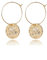 TEZCRT Creolen Damen Ohrringe Sterling 14 Karat Goldfüllung mit Runder Plättchen Anhänger, Hypoallergen Große Huggies Creolen, Durchmesser 30mm Ohrringe, Gold