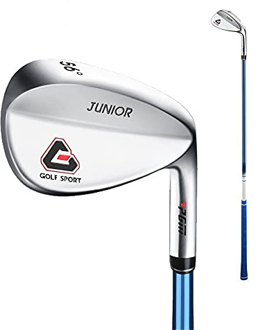 Golf Sand Wedge Kids Clubs de Golf pour droitiers et gauchers Wedge Fond élargi Tige de Sable de Golf à 56 degrés pour Les Enfants de 3 à 12 Ans Garçons Filles Coins de Golf (Bleu,Droitier 5-8 Ans)