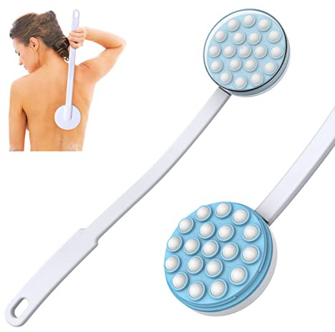 Yiesoum Back Lotion Sunscreen Applicator, Massager by Body Long Self-Handhled Easy Reach for Cream, Shower Gel on Back, Legs and Feet, Shower Bath Brush, Roll-a Dispenser