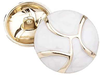 10 Stück Metallknöpfe Mantelknöpfe Verzierungen für Kleidung Nähzubehör Damen Blusenknöpfe, Weiß, 20mm