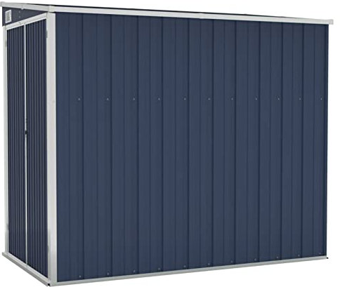 Tidyard Capanno,Casetta,da Parete,da Giardino,per Esterno,con Porte,in Metallo,Acciaio,Antracite,118x194x178 cm,Casetta Attrezzi da Giardino in Acciaio,Capanno Casetta Utensili da Esterno Metallo