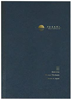 Nakabayashi YU-SARI A5 8mm Line Notebook for Fountain Pen, Stationery from JAPAN, Navy Blue