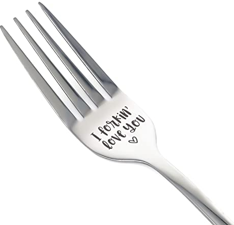 Forking Love You Funny Engraved Forks, Stainless Steel Engraved Fork, Personalized Letter Dinner Forks-I Forking Love You, Unique Carving Fork Best Gifts for Christmas Valentine's Day A3ANCZ (3)