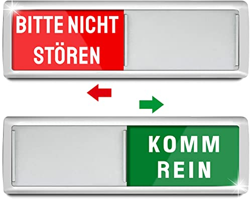 PSLER Bitte Nicht Stören - Komm Rein Türschild Do Not Disturb Schiebeschild für Privatsphäre in Büros und Zuhause