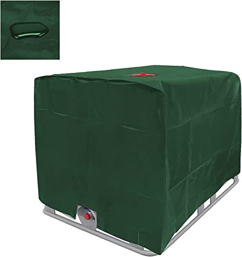 EUNEWR Cubierta de Contenedor IBC,600L Cubierta Protectora Depósito Agua IBC,Oxford 210D Funda Impermeable IBC,Resistente Al Agua,Al Polvo y A Los Rayos UV,para El Hogar Accesorio para Tanque IBC