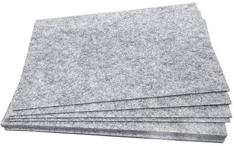 Jtnohx 2 mm styva filtlakan, tjockt filttyg, 12 st 17,78 × 28,7 cm filtfyrkanter för hantverk, färgfilt för sömnad och gör-det-själv-projekt (grå)