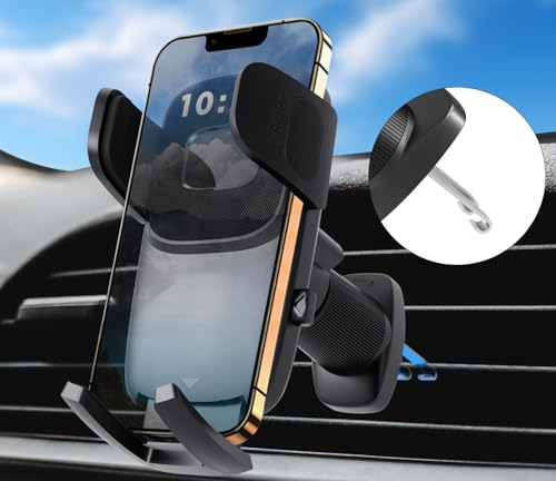 ipow Handyhalterung Auto Lüftung, KFZ Handy Halterung Auto [2024 Upgrade Doppel-Stahlhaken], 360° Drehbar Smartphone Handyhalter Auto für iPhone 15 14 13 11 12 Pro Max