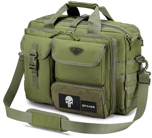 SPAHER Men's Laptop Bag - Briefcase for 14/15.6/17.3 Inch Laptops - Business Work Bag with Shoulder Strap - Office Messenger Bag
