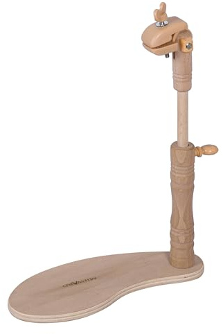 Milward Cadre de siège réglable mains libres, support pour genoux, support rotatif pour point de croix, bois de hêtre, avec fixation de serrage polyvalente, Beech Wood