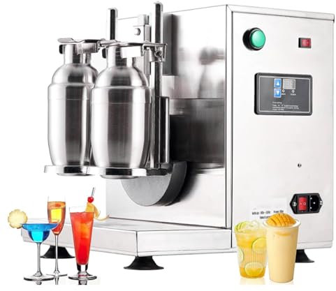 Hydravex Mezclador automático de té con Leche, máquina mezcladora de té con Leche eléctrica de Doble Marco, máquina mezcladora de Batidos de Leche Ajustable de 1 a 120 s