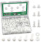 Keadic 270Pcs M8 White Nylon Plastic Pan Round Head Screws, Nylon Plastic Pan Round Head Screws Bolts and Nuts Nylon Pan Head Machine Screws Nut Washer Kit Nylon Pan Head Machine Screws for Fastening