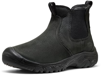 KEEN Women's Greta 2 Chelsea Pull On Durable Comfortable Insulated Waterproof Snow Boots, Black/Black, 9