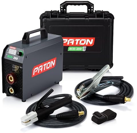 PATON ECO 250A soldadora inverter portátil 250A – equipo de soldadura MMA/ARC 230V, soldadora de electrodos digital con kit completo, ideal para soldadura profesional con electrodo revestido