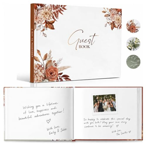 WeddingGiftsWedding Wedding Guest Book for Wedding Reception | Elegant Polaroid Guestbook for Baby Shower,Birthday and Special Events,Guest Sign-in Book (Autumn)