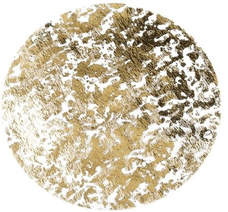 Bojueshaw 16PCS Disposable Gold Foil Placemats Round Metallic Mesh Table Mats for Dinner Parties, Banquets, and Events