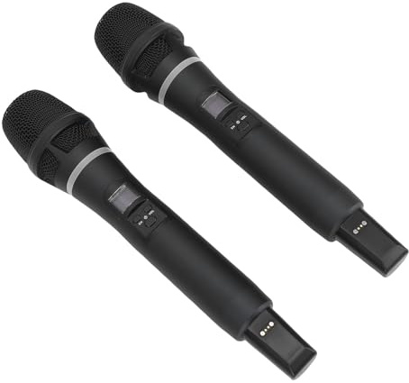Plyisty Ensemble de Microphones de Chant Professionnel, Micro sans Fil sans Fil sans avec Récepteur, Connexion pour karaoké, Mariage, Fête