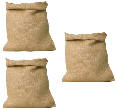 Vexaflow Sacchi in Juta di Grandi Dimensioni, Set di 3 Sacchetti di Tela di Iuta, per Fai da Te, Arredamento, Giardinaggio, Contenitore di Oggetti, Sacco in Iuta Tessuto Naturale, 80 x 50 cm