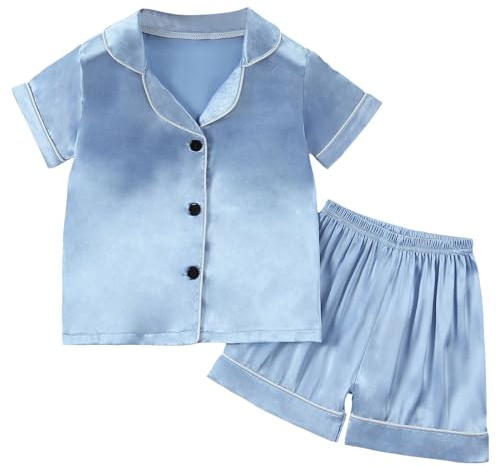 Generico Abbigliamento Estivo per Ragazze,Completo Bambina Vestiti Coordinati Top Cotone Elasticizzato Set di 2 Pezzi con Tuta da Ginnastica Completo Stampa a Due attività all'aperto