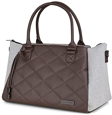 ABC Design Wickeltasche Royal Fashion Edition – Handtasche mit Baby Zubehör – auch zum Umhängen – Melange Stoff & Lederimitat – Farbe: mineral