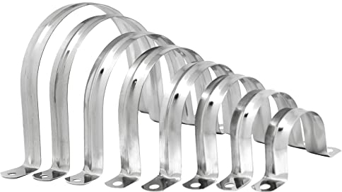 PRIOstahl Rohrschellen Befestigungsschellen zur Rohrbefestigung Kabelführung U-Rohrschelle Rohr Bügelschelle Schelle Schlauchschellen Halbschale Edelstahl V2A Rohrklemme Größe: 80x80mm 2 Stück