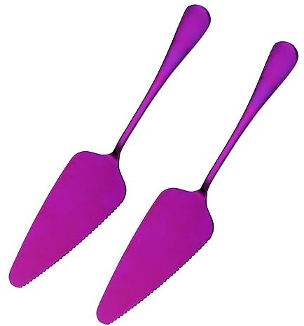 2 coltelli da Torta in Acciaio Inox con Bordi seghettati,Paletta per Torte,Paletta per Torte,Pala per Torte,Pala per Torte,Pala per Torte,Cucina,ristoranti,Feste,Torte,Pizza,Formaggio,Torta,Viola