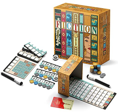 ALLPLAY Fiction - A Wordle-Inspired Board Game for Adults and Familes with Deception - Approachable and Fun Strategic Party Game in Small, Travel-Size Box - English