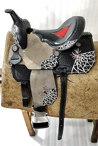 Western Saddle Barrel Racing Horse Pleasure Trail Floral Tooled Leather Rodeo Cowboy Tack Set ME-WLS-072 (12 Seat)