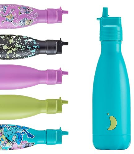 Chilly's Kids Original Water Bottle - Vacuum Insulated Stainless Steel Water Bottle, Reusable Thermal Flask For Hot & Cold Drinks - Leak Proof, No Sweat - 350ml - Aqua