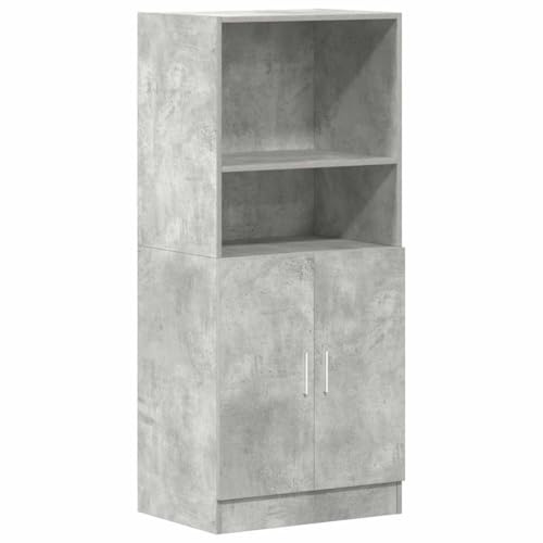vidaXL Mobile da Cucina Grigio Cemento 57x41,5x131,5 cm in Truciolato, Armadio, Armadio dispensa da Cucina, Armadio da credenza da Cucina