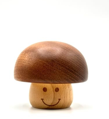 Caja de música Decorativa de Madera con Forma de Seta. Canción: Here Comes The Sun