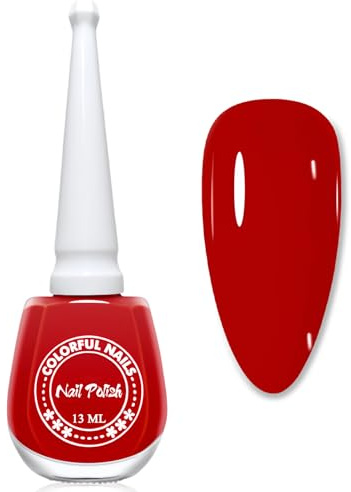 Nagellack Rot, 13 Ml Schnelltrocknender Nagellack Langanhaltend, Einfarbig Nagelack Roter, Elegant Klassisch Nail Polish Ohne UV Lampe für Frauen DIY Nail Art (Red)