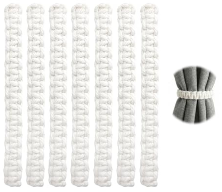 GZRXIOUS 6PCS Lazos para Cortinas, Sujetacortinas Boho en Algodón Lino Tejido Hecho a Mano Sin Taladrar, Estilo Boho NóRdico Decorativo, Accesorios Cortinas Hogar para Salón Dormitorio Oficina