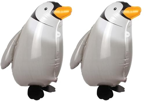 Ovanda 2 globos de pingüino, globos de aluminio con pingüino, globos de cumpleaños King Penguinn, globos de invierno, globos de helio, pingüinos, accesorios de fiesta, fiesta de cumpleaños, pingüinos