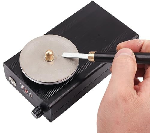 Affilatrice coltelli incisione, lucidatrice smerigliatrice utensili intaglio, velocità regolabile 0-3000 giri/min, smerigliatrice bulino portatile 3 mole diamantate(Rechargeable)