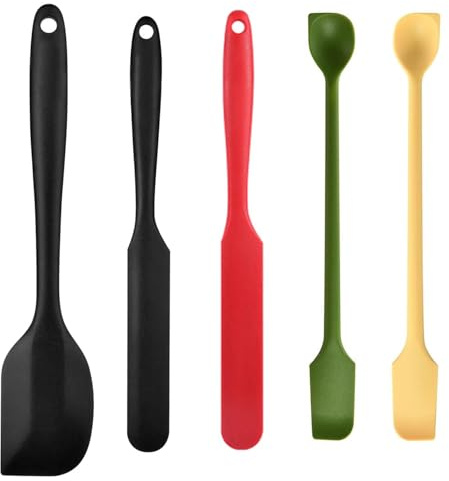 YSYONBOE Espátula Silicona Cocina de Grado Alimenticio Utensilios de Cocina, Resistente al Calor, No Tóxico, Antiadherente, Lengua Pastelera de Silicona Espátulas y Cucharas para Mezclar, Hornear