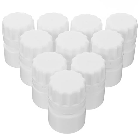 TEHAUX 10 Pezzi Bottiglie Porta Compresse in Plastica con Tappo a Vite, Contenitori Portatili per Medicinali, Custodie Multifunzionali per Farmaci da Viaggio e Pronto Soccorso, Bottiglie