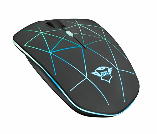 Trust Gaming GXT 117 Strike Kabellose Gaming-Maus mit Aufladbare Batterie, Spieldauer 30 Stunden, Funkmaus mit LED-Beleuchtung, 600-1400 DPI, für Rechts- und Linkshänder, PC/Laptop - Schwarz