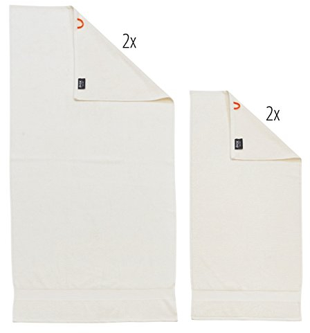 DONE Deluxe Set Handtuch, Baumwolle, Sterne Weiß, 70 x 140 x 1 cm