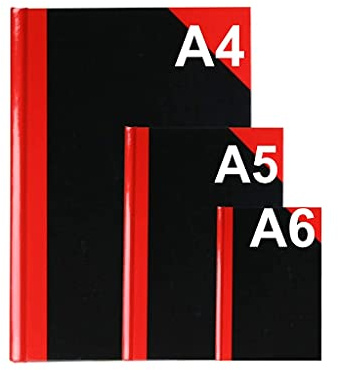Pack of 3 Size, A4, A5, A6 Hardback Book Bound Style Ruled Lines Notebooks- Random Colour Delivery