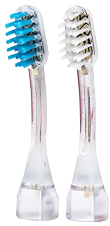 emmi-dent 2x Zahnbürstenaufsatz PM2 (1x Blau+ 1x Rot) I Ideale Ersatzbürsten für Zahnspangenträger I Für alle emmi-dent Platinum Ultraschallzahnbürsten